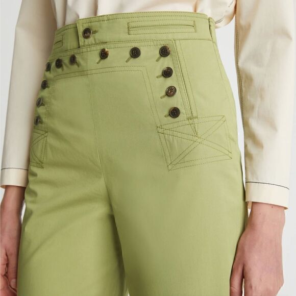 Tory Burch nwt SAILOR PANT in light olive green. - Picture 15 of 16